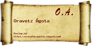 Oravetz Ágota névjegykártya